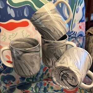 Marble Design Ceramic Mug Set
